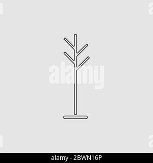 Clothes Hanger icon flat. Black pictogram on grey background. Vector illustration symbol Stock Vector