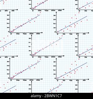 Business graphs and charts seamless pattern with background of colorful ...