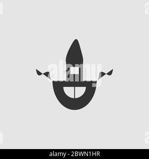 Apron icon flat. Black pictogram on grey background. Vector illustration symbol Stock Vector