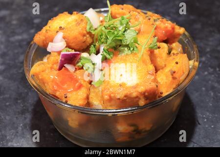 Sliced Bread upma isolated on Black background Stock Photo