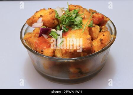 Sliced Bread upma isolated on Black background Stock Photo