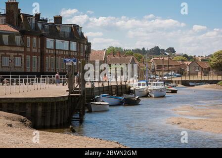 Blakeney Norfolk, view in summer of the quayside in the village of Blakeney on the north Norfolk coast, East Anglia, UK Stock Photo