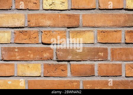 Background from a wall made of orange bricks Stock Photo