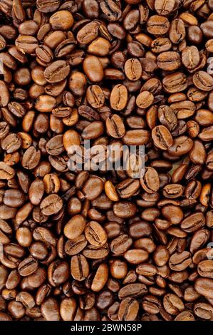 Aromatic fresh roasted coffee bean background texture Stock Photo