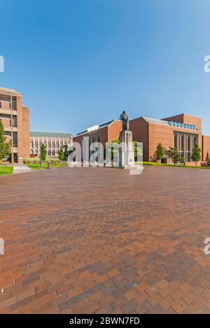 View of Meany Hall of the Performing Arts in the University District, Washington State. Stock Photo