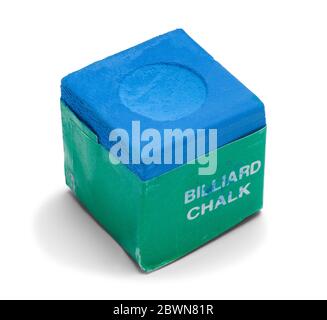 Blue Billiard Chalk Isolated on White Background. Stock Photo