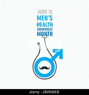 national men's health awareness month celebrate in june, poster or banner design Stock Vector