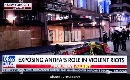 New York, New York, USA. 01st June, 2020. A screen grab of the Fox News show, 'The Ingraham Angle' hosted by LAURA INGRAHAM. Credit: Brian Cahn/ZUMA Wire/Alamy Live News Stock Photo