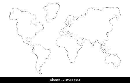 Dotted map of World. Vector illustration. eps10. Stock Vector