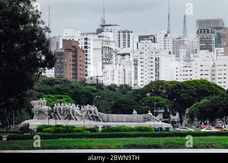 Sao Paulo, Ibirapuera Park, Monument to the Flags Stock Photo