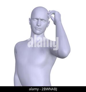 Abstract white human model digitally rendered illustration. Stock Photo