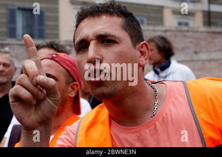 Roma, Italia. 02nd June, 2020. Orange waistcoat demonstration in Rome led by General Pappalardo Antonio Credit: SPP Sport Press Photo. /Alamy Live News Stock Photo