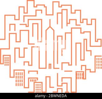 Maze design with city motife Stock Vector