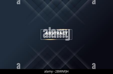 Black abstract geometric background.with shine light. Stock Vector