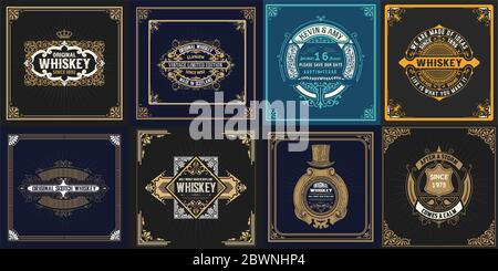Set of 8 vintage labels for packing Stock Vector