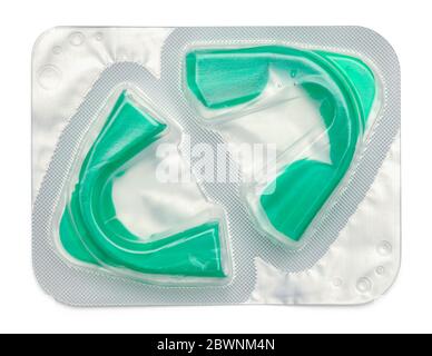 Package of Teeth Whitening Guards Top View Isolated on White. Stock Photo