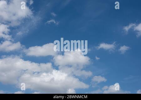 Clouds in the sky in dry weather in landscape format Stock Photo