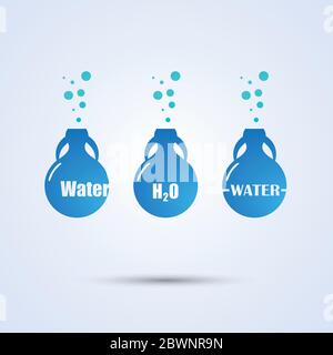 Three blue jugs of blue white background Stock Vector
