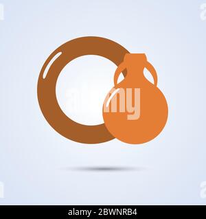 Jug with orange juice isolated white background Stock Vector