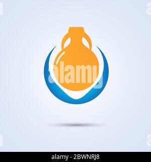 Jug with orange juice isolated white background Stock Vector
