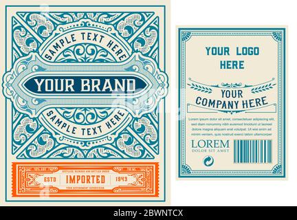 Vintage Gin label. Vector layered Stock Vector