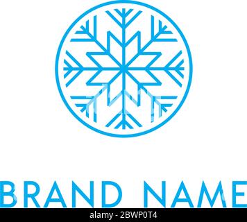 Simple Logo design icon with abstract snowflake Icon Stock Vector