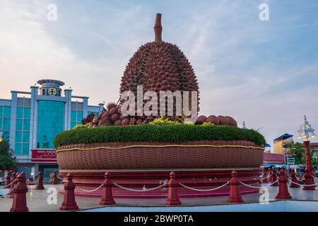 Durian Roundabout, Kampot, Cambodia Stock Photo