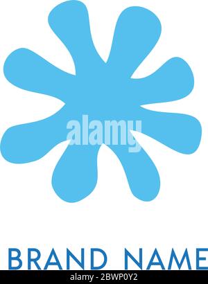 Simple Logo design icon with abstract snowflake Icon Stock Vector