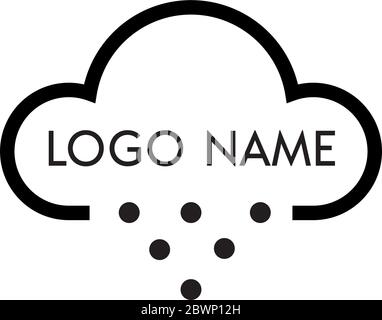 Simple Logo Design Concept with Cloud Icon Stock Vector