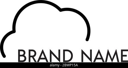 Simple Logo Design Concept with Cloud Icon Stock Vector