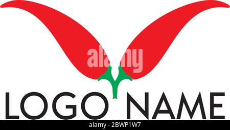 Elegant Logo Design Concept with Red Chili Icon Stock Vector
