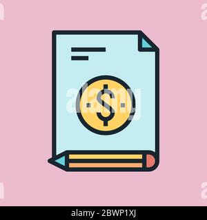 Paid article. Digital marketing concept illustration, flat design linear style banner. Usage for e-mail newsletters, headers, blog posts, print... Stock Vector
