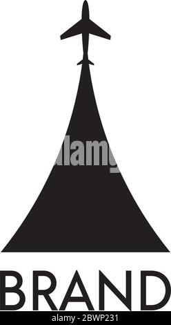 Logo Design Concept with Air Plane Icon. black color Stock Vector