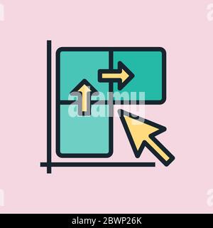 Clickthrough rate. Digital marketing concept illustration, flat design linear style banner. Usage for e-mail newsletters, headers, blog posts, print.. Stock Vector