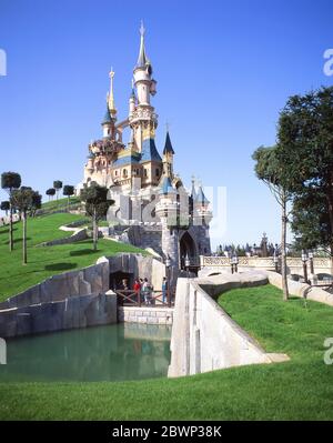 Sleeping Beauty Castle, Disneyland Park, Disneyland Paris, Marne-la-Vallée, Île-de-France, France Stock Photo