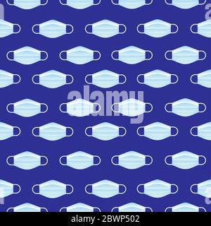 Seamless, repeating facemask pattern Stock Vector