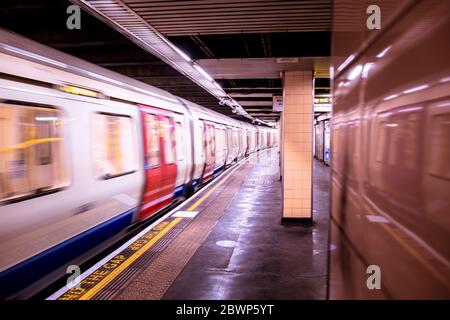 London Underground- Motion blurred Stock Photo
