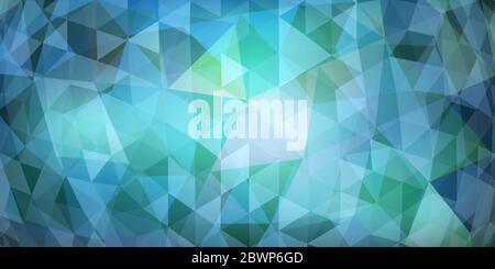 Abstract colorful mosaic background of translucent triangles in light blue colors Stock Vector