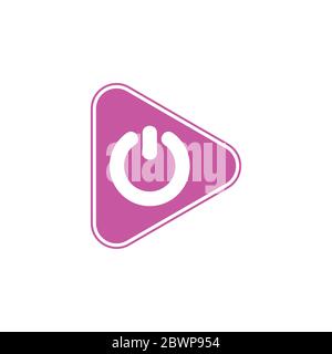 triangle power button simple design vector Stock Vector