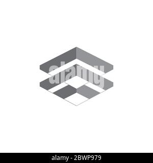 letter bb simple monogram stripes logo vector Stock Vector