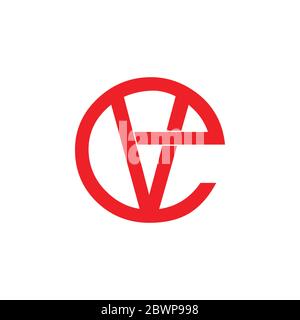 letter ve simple linked logo vector Stock Vector