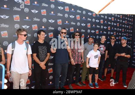 October 11, 2015, Beverly Hills, California, USA: Coleman Mckenzie, Matt Hoffman, Tony Hawk, Evan Dorority, Andy Macdonald, Simon Trulman and Z-Trip attends the 2015 Stand Up For Skate Parks at a private residence in Beverly Hills California October 11, 2015. (Credit Image: © Billy Bennight/ZUMA Wire) Stock Photo