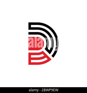 letter dr stripes geometric lines symbol logo vector Stock Vector