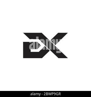 abstract letter ex simple overlapping geometric logo vector Stock Vector