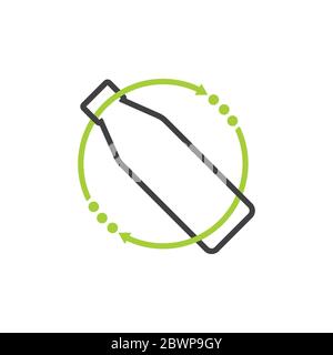 circle dots linked bottle process vector Stock Vector
