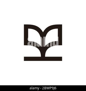 simple geometric book lines art education symbol logo vector Stock Vector