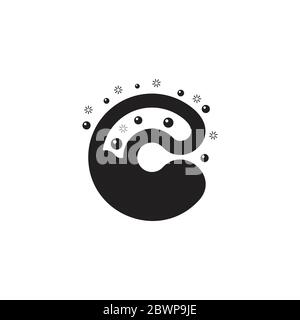 letter c dots bubbles shapes design symbol logo vector Stock Vector