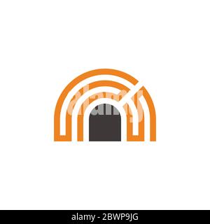 abstract stripes door gate lines geometric design logo vector Stock Vector