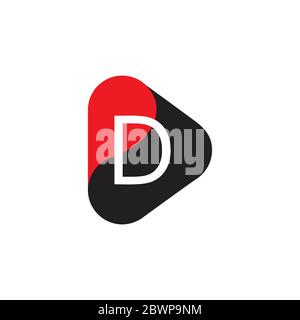 letter d  symbol 3d curves geometric logo vector Stock Vector