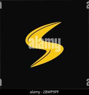 letter s thunder shape design simple logo vector Stock Vector